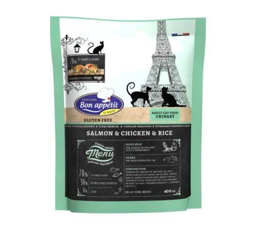 Bon Appetit Urinary Adult Cat (Курица, лосось, рис), 400 г