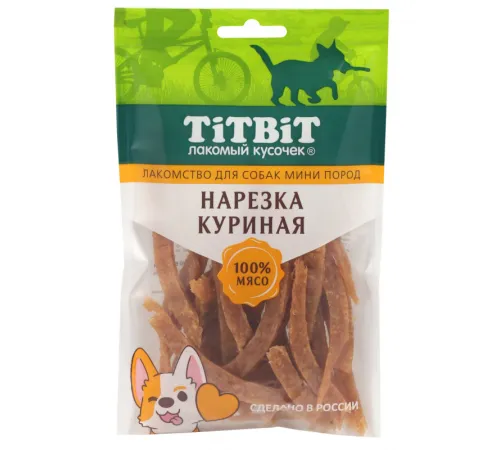 ТИТБИТ Нарезка куриная для собак мини пород, 70 г