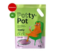Potty-Pot Наполнитель ТОФУ Лаванда, 6л (2,5 кг)