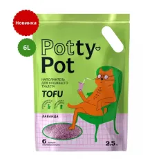 Potty-Pot Наполнитель ТОФУ Лаванда, 6л (2,5 кг)