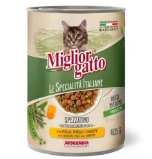 Miglior gatto Консервы Le Specialità Italiane (Курица, горох и морковь в соусе), 405 г