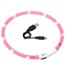 Karlie Ошейник с LED-подсветкой (розовый), 70 см