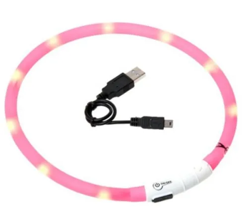 Karlie Ошейник с LED-подсветкой (розовый), 70 см