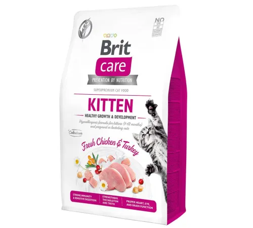 Brit Care Cat GF Kitten Healthy Growth & Development (Курица, индейка) 7 кг