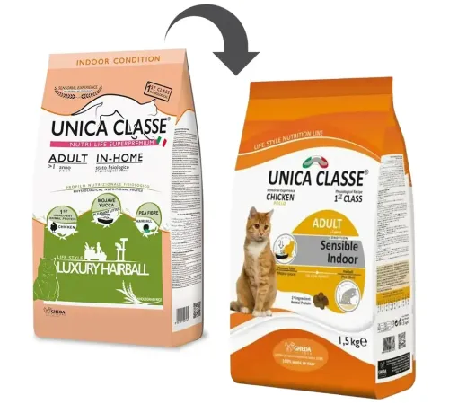 Unica Classe Adult Sensible Indoor (Курица), 1,5 кг