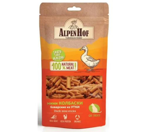 AlpenHof Мини колбаски баварские из утки для кошек 50 г