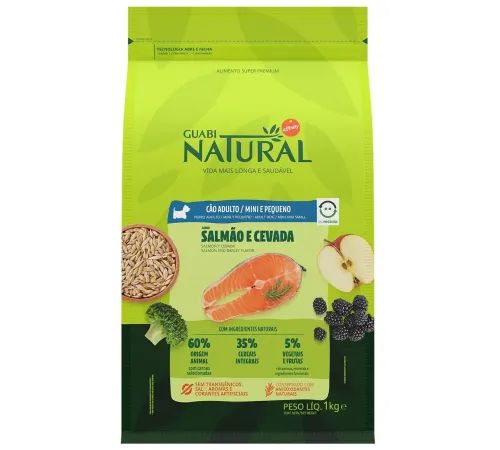 Guabi Natural Dog Adult Mini (Лосось, ячмень), 1 кг