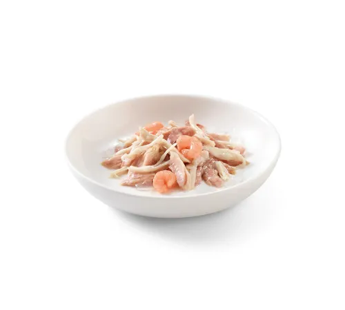 Schesir Тунец с курицей и креветками в желе Пауч, 50 г