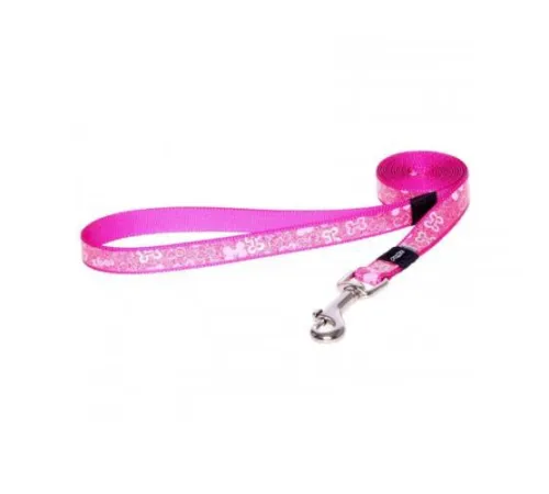 Удлиненный поводок Rogz Lapz Trendy Pink Bones XS 8 мм