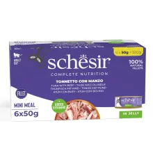 Schesir C&B Adult Cat Box (Тунец, говядина в желе), 50 г х 6 шт