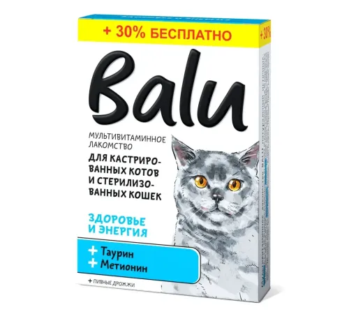 BALU Здоровье и энергия Лакомство мультивитаминное для кошек, 130 таб