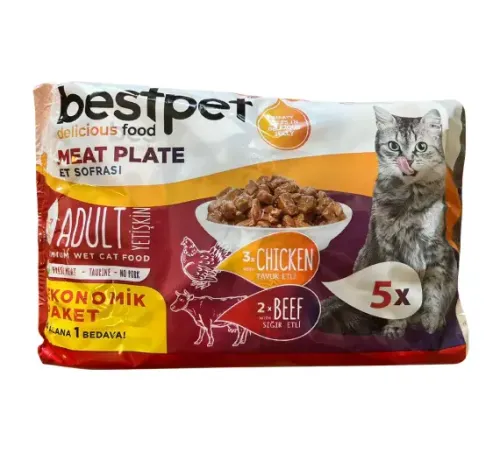 Bestpet Ecopack Adult Cat (Говядина и курица), 85 г х 5 шт (уп)