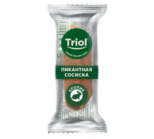 Triol Пикантные сосиски из кролика для собак, 500 г (банка)