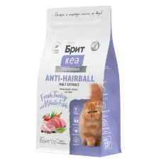 Брит Кеа Cat Anti-Hairball (Белая рыба, индейка), 400 г 