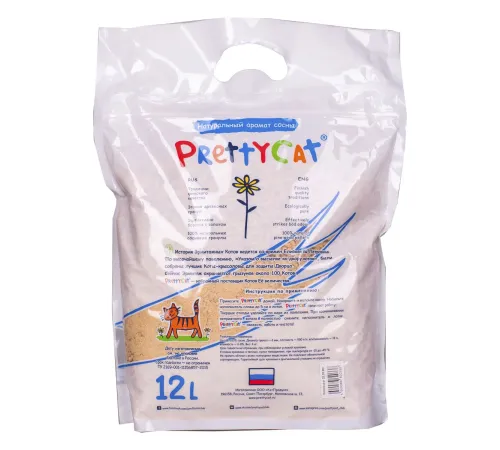 PrettyCat Наполнитель древесный Wood Granules для котят, 4 кг (12 л)