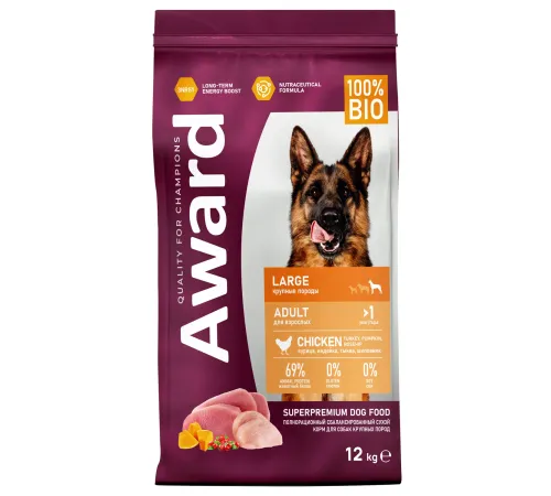 Award Adult Large Dog (Курица, индейка), 12 кг