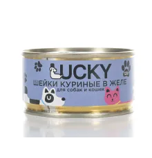 Lucky Консервы для кошек и собак (Шейки куриные), 120 г