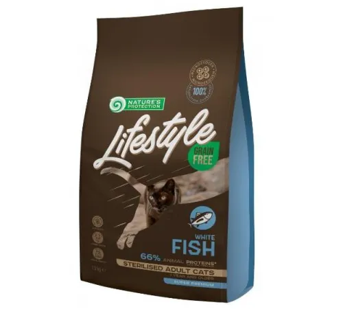 Nature's Protection Lifestyle Cat Sterilised (Белая рыба), 400 г