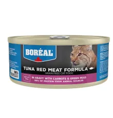 Boreal Cat Красное мясо тунца в соусе с морковью и зеленым горошком 80 г