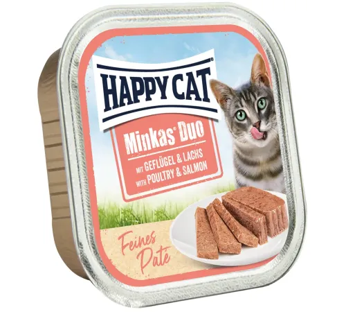 Happy Cat Minkas Duo Паштет (Птица и лосось), 100 г