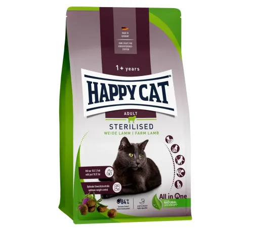 Happy Cat Sterilised Weide-Lamm (Пастбищный ягненок) 4 кг
