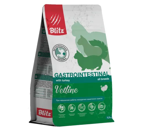 BLITZ Cat Vetline Gastrointestinal (Индейка), 400 г
