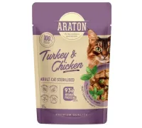 Araton для стерилизованных кошек (Индейка и курица в соусе), 85 г