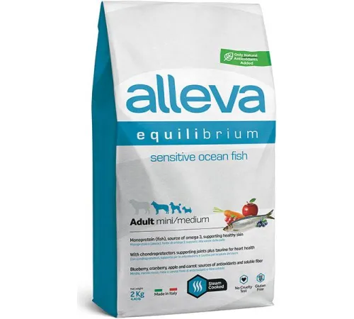 Alleva Equilibrium Sensitive Adult Mini/Medium (Океаническая Рыба), 2 кг