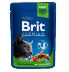 Brit Premium Cat Pouches Chicken Slices for Sterilised 100 г