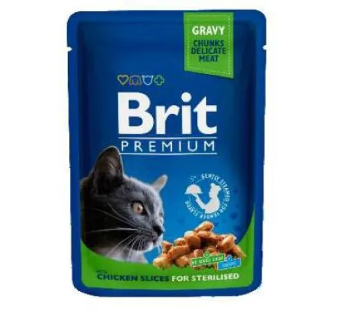 Brit Premium Cat Pouches Chicken Slices for Sterilised 100 г