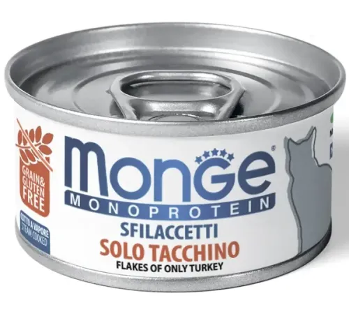 Monge Cat Monoprotein Мясные хлопья из индейки, 80 г