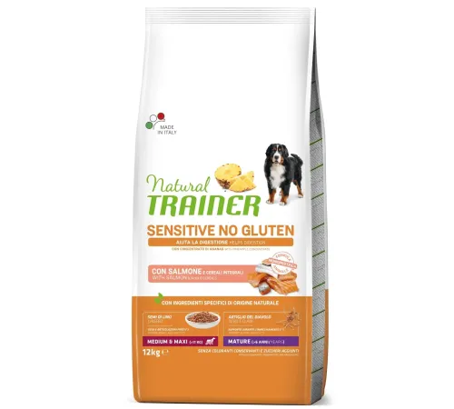 Trainer Natural Sensitive No Gluten Medium&Maxi Mature (Лосось), 12 кг