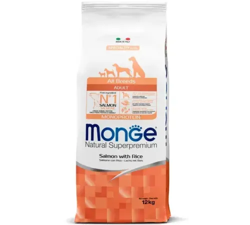 Monge Dog Speciality Adult All Breeds (Лосось, рис), 12 кг