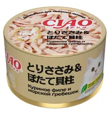 INABA CIAO can Куриное филе с морским гребешком, 85 г