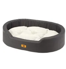 Ferplast Лежанка DANDY F с мехом, черный/белый 65, 65x46x17 см