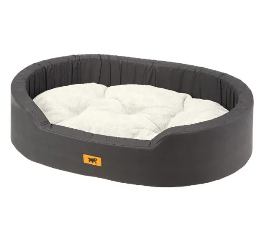 Ferplast Лежанка DANDY F с мехом, черный/белый 65, 65x46x17 см