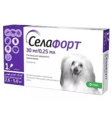 KRKA Селафорт для собак 2,6 - 5 кг (1 пипетка) 30 мг/0,25 мл