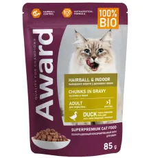 Award Cat Hairball & Indoor (Утка в соусе), 85 г
