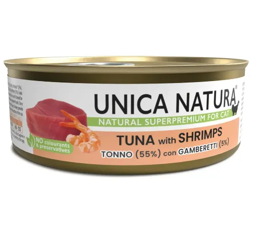 Unica Natura Консерва для кошек (Тунец, креветки), 70 г