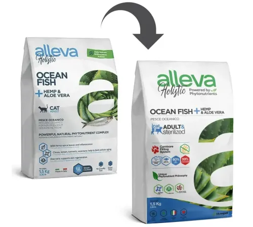 Alleva Holistic Sterilized Adult Cat (Океаническая рыба), 1,5 кг