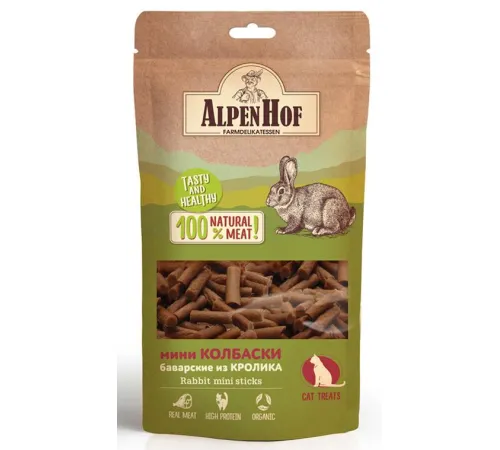 AlpenHof Мини колбаски баварские из кролика для кошек 50 г