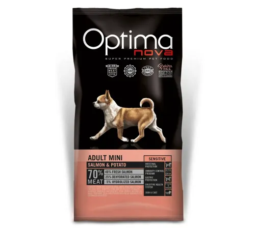 Optimanova Adult Mini Sensitive (Лосось и картофель), 2 кг