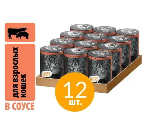 Tasty Мясное ассорти в соусе для кошек, 415 г
