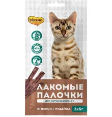 Мнямс Лакомые палочки для кошек (Индейка, ягненок), 5 г х 3 шт (упаковка)