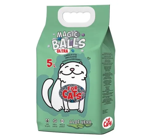 FOR CATS Наполнитель Magic Balls Ultra (алоэ вера), 5 л
