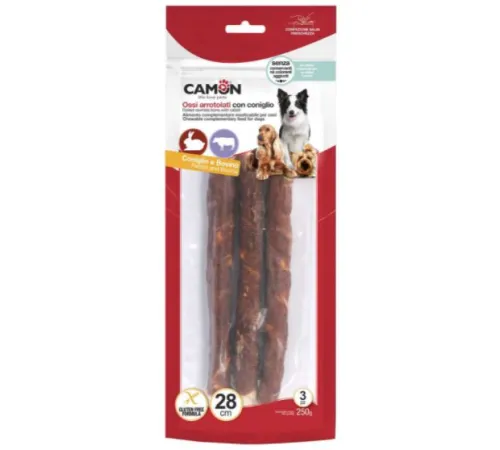 CAMON Роллы из говяжьей кожи с кроликом 28 см, 250 г