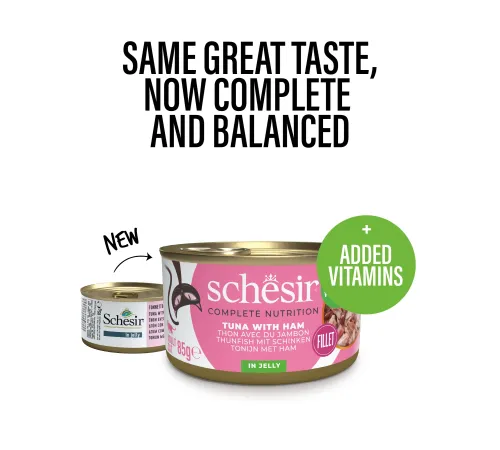 Schesir Complete (Тунец с ветчиной в желе), 85 г