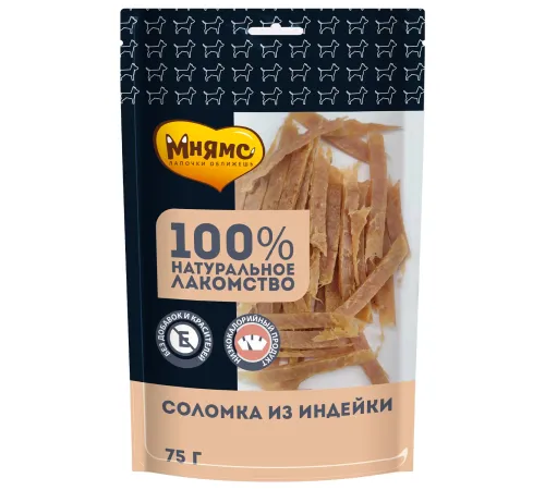 Мнямс Соломка из индейки для собак, 75 г