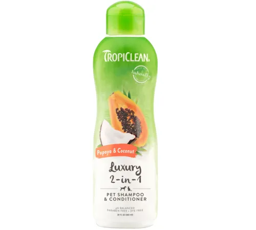 Tropiclean Шампунь-кондиционер Luxury 2-in-1 Papaya & Coconut, 355 мл