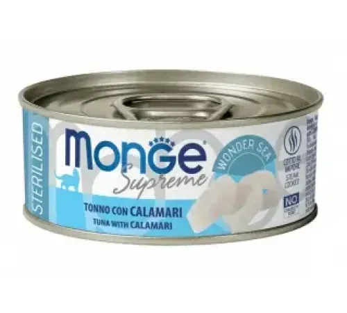 Monge Supreme Sterilised Консервы из тунца с кальмаром, 80 г